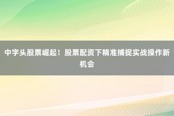 中字头股票崛起！股票配资下精准捕捉实战操作新机会